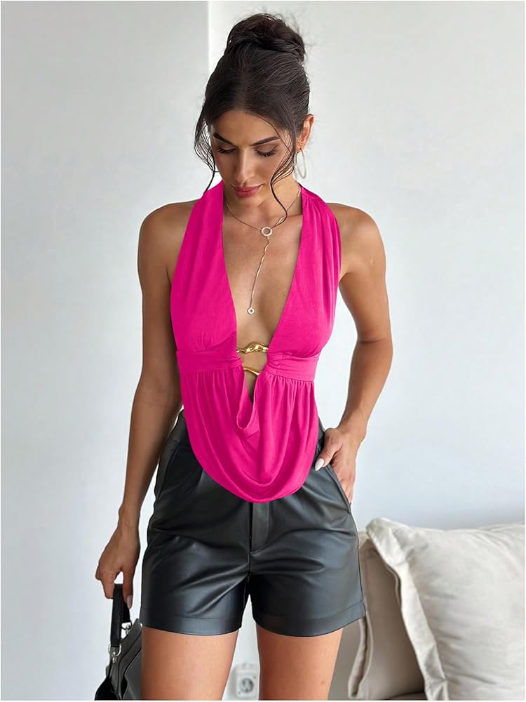 Deep-Plunge Halter Top