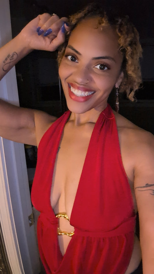 Deep-Plunge Halter Top